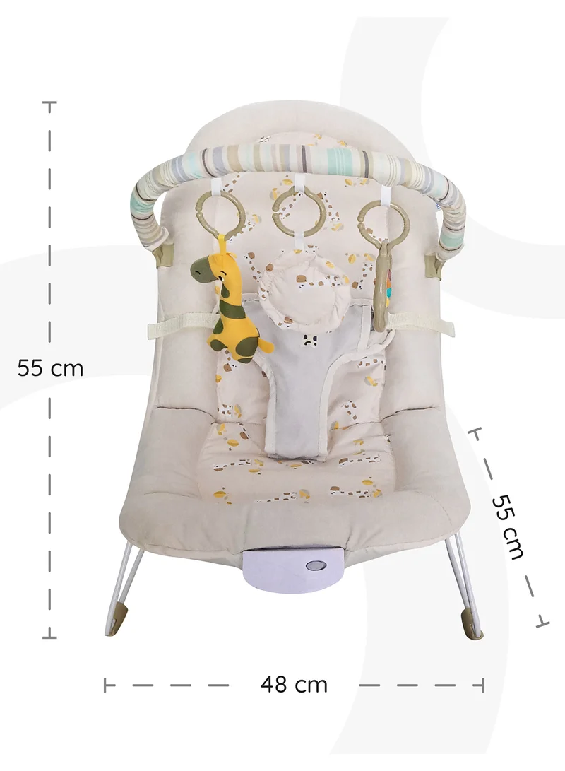 Moon Anitmal Printed Hop-Hop Bouncer - Beige