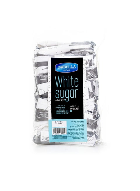 100-Piece Hello! White Sugar Sachets Set 500grams