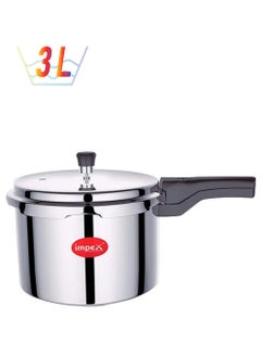 Impex Induction Base Aluminium Pressure Cooker Silver/Black 3Liters  - Image 1