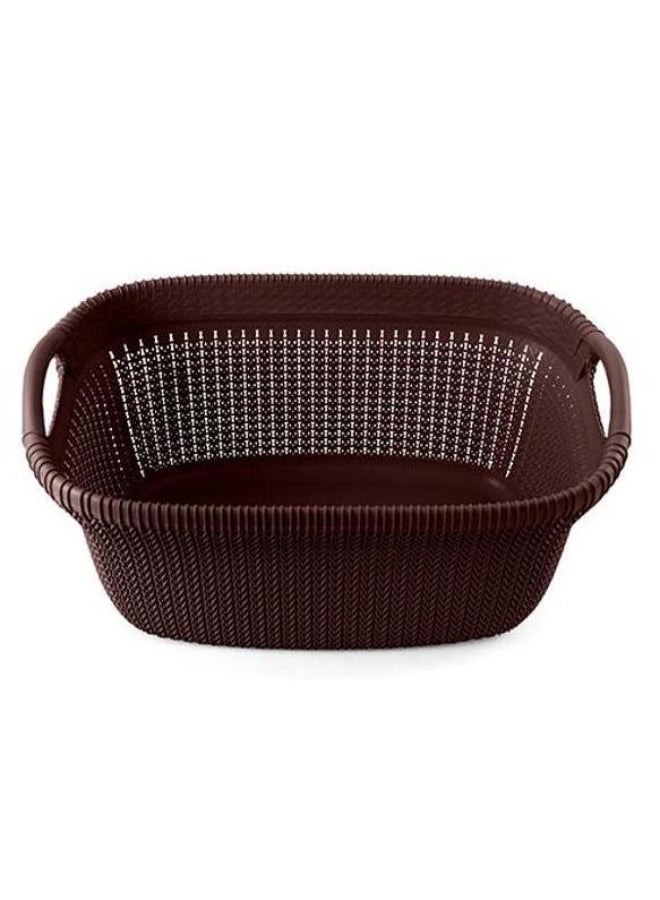 El Helal & Silver Star Oval Laundry Basket Brown 36 x 27 x 59cm - Image 4