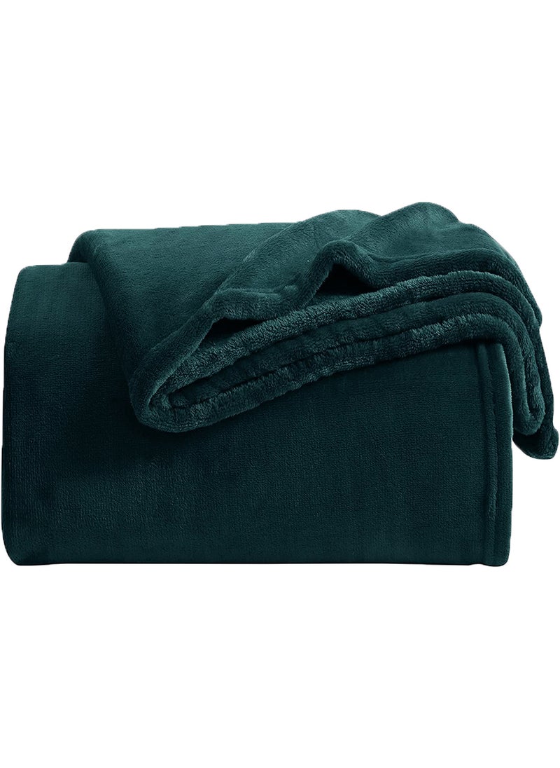 ايست من نون غطاء خفيف وفائق النعومة من البوليستر 100% من إيست من نون مقاس 220×230 سم للأريكة أو غرفة النوم، لون زمردي أزرق / أخضر 220 X 230سم - Image 1