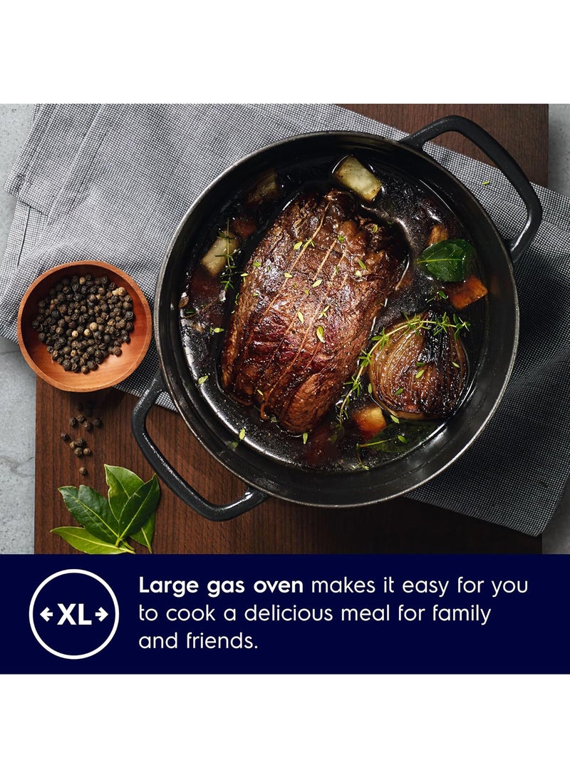 Electrolux 90x60cm Freestanding Cooker, Full Gas Cooking Range with 5 Burners, Cast iron pan support, XXL Oven with One Hand Automatic Ignition & Thermocouple Safety, Stainless Steel EKG9000A4X Silver - Image 5