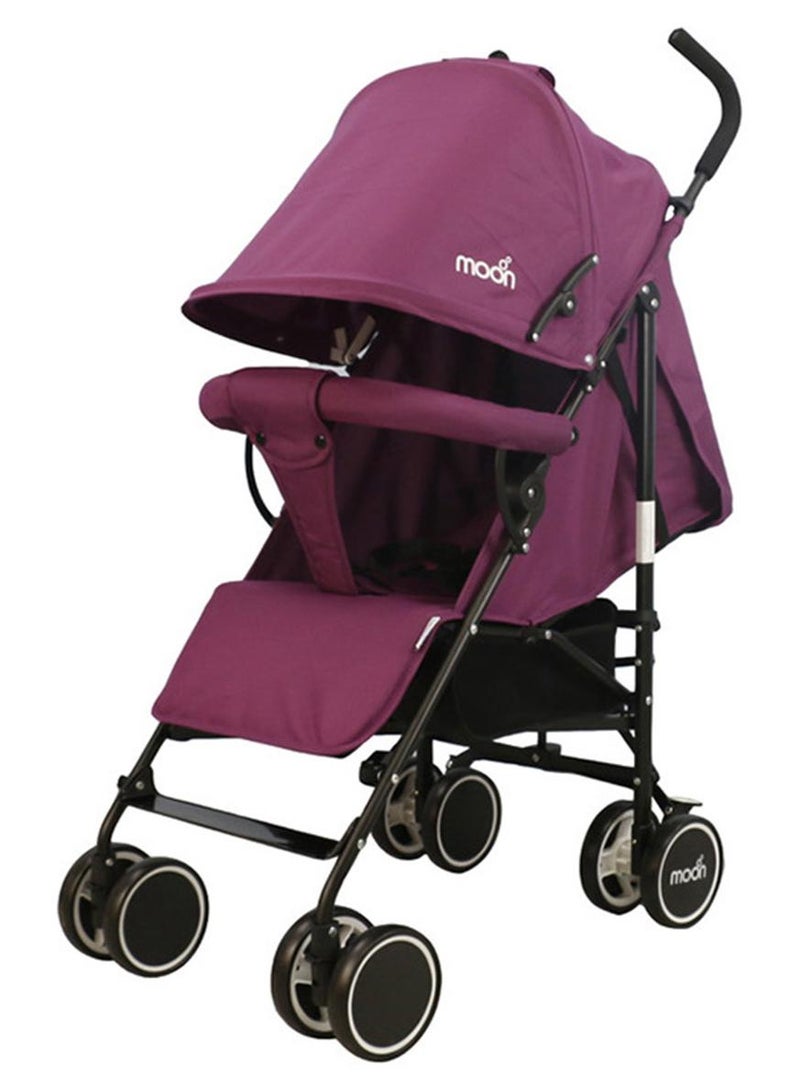 Moon Strek Lightweight Travel Stroller – Umbrella Fold, Multi-Recline, Storage Basket, Compact And Travel-Friendly, 0m+ to 18kg – Purple - Image 1