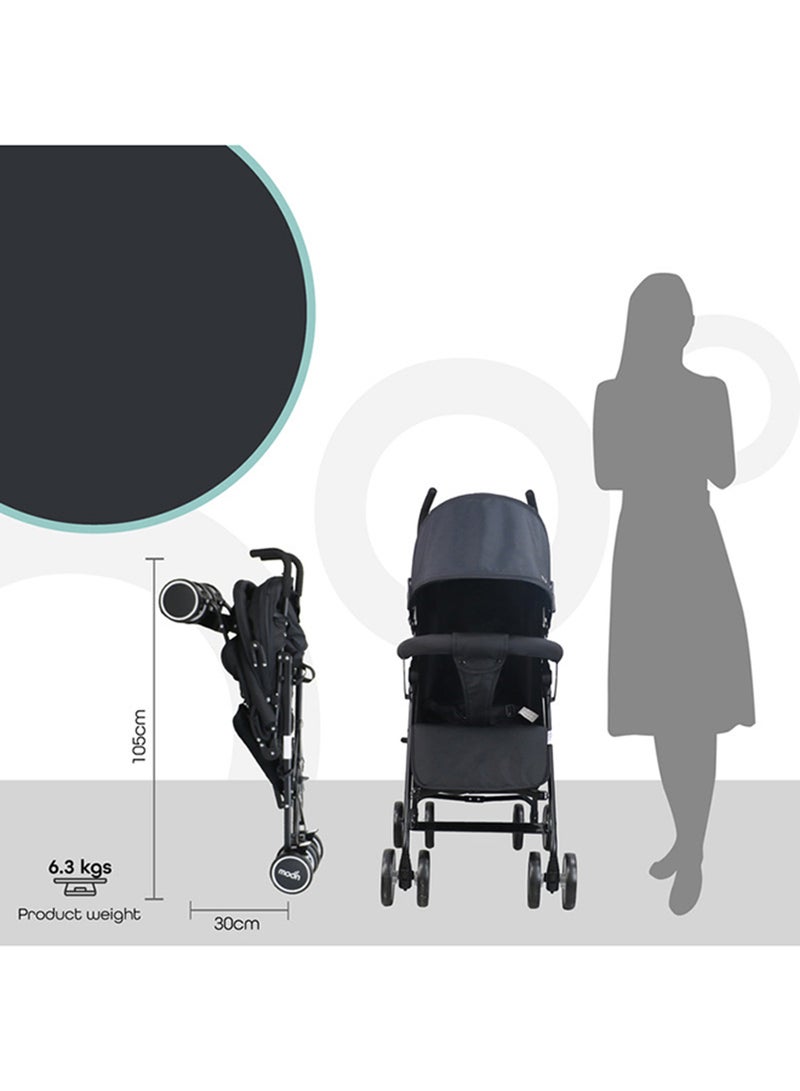 Moon Strek Lightweight Travel Stroller – Umbrella Fold, Multi-Recline, Storage Basket, Compact And Travel-Friendly, 0m+ to 18kg – Dark Grey - Image 5