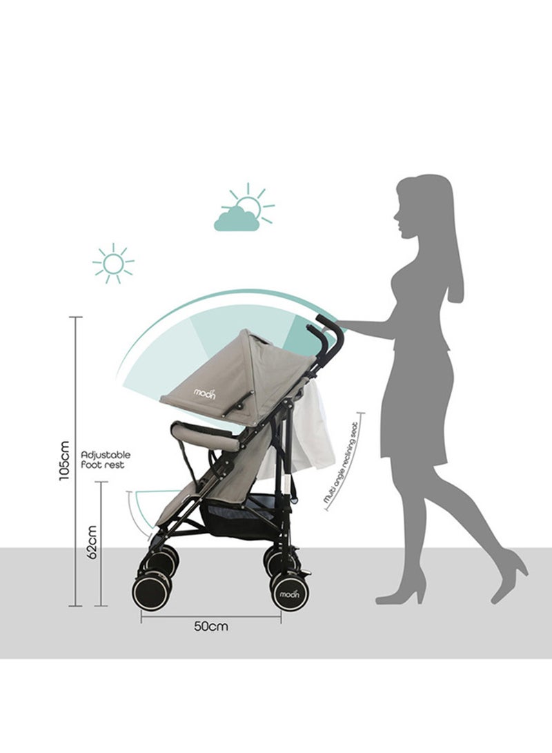 Moon Strek Lightweight Travel Stroller – Umbrella Fold, Multi-Recline, Storage Basket, Compact And Travel-Friendly, 0m+ to 18kg – Cool Grey - Image 4