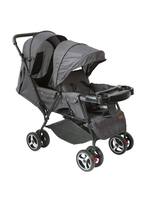 Pair Twin Stroller - Black/Grey