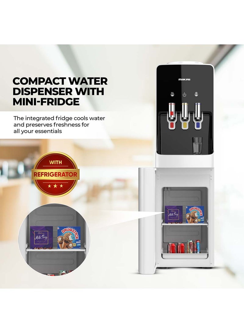 Top Loading Water Dispenser With 3 Tap Design Hot, Cool, Normal Water, Compressor Cooling, 16L Refrigerator Stainless Steel Tank, Low Noise, Anti-Bacterial Design, Anti-Spill NWD1400R White/Black/Silver