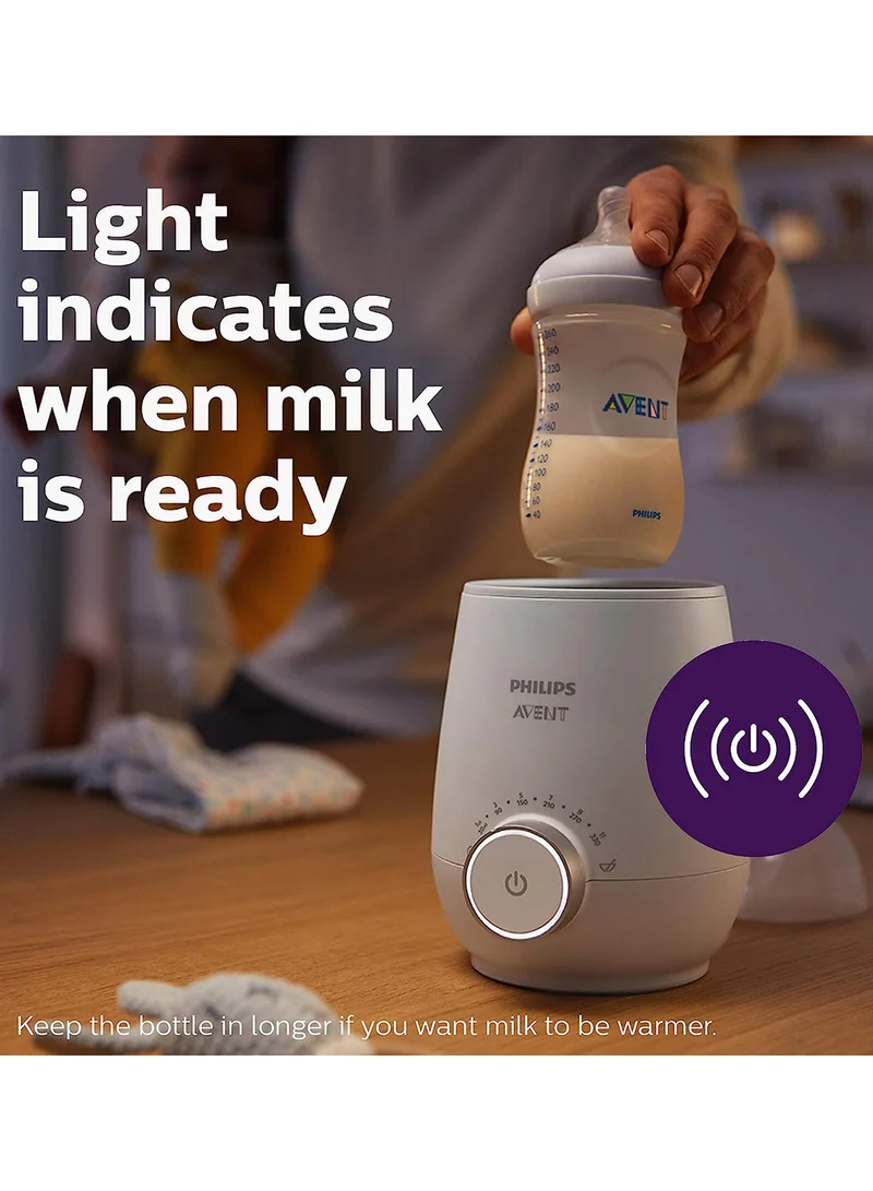 Philips Avent جهاز تدفئة سريع لزجاجات الأطفال بتحكم ذكي في درجة الحرارة وإغلاق تلقائي - لون أبيض
