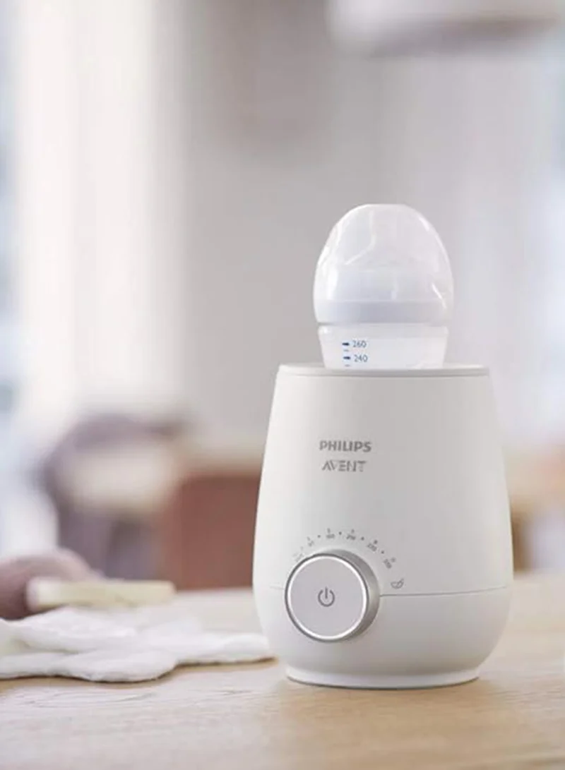 Philips Avent جهاز تدفئة سريع لزجاجات الأطفال بتحكم ذكي في درجة الحرارة وإغلاق تلقائي - لون أبيض