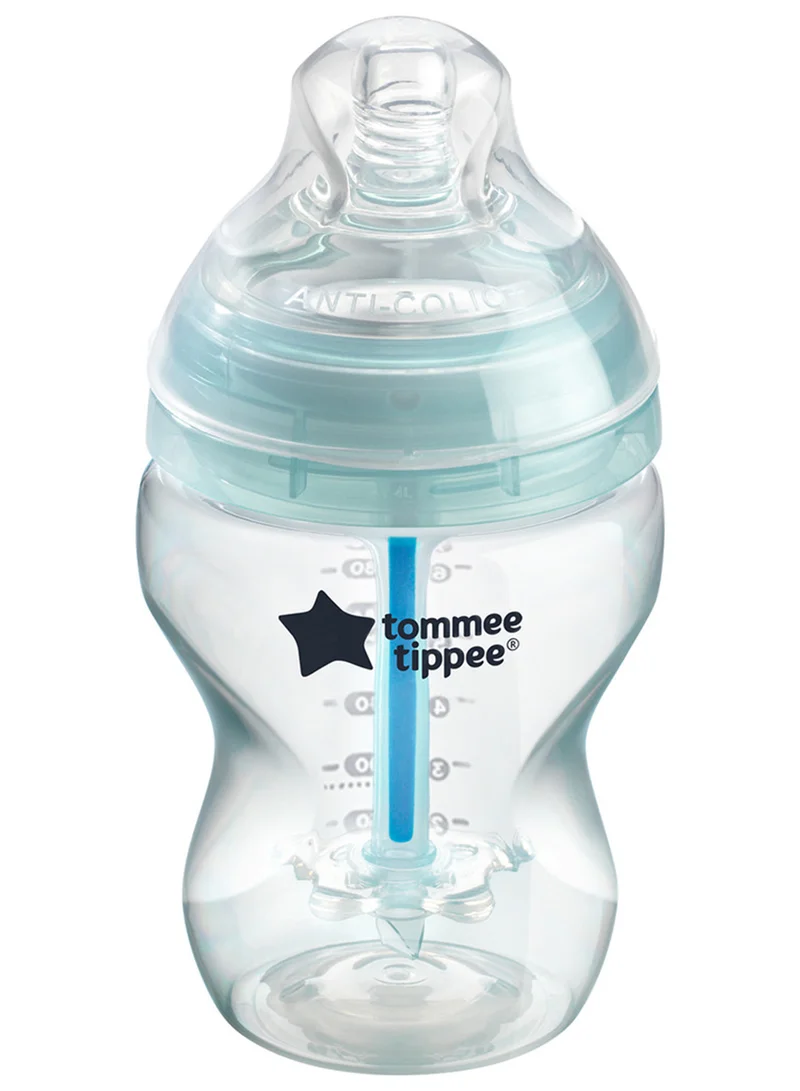 tommee tippee Pack Of 1 Advanced Closer To Nature Anti-Colic Feeding Bottle, 260 ml 0 Months+ Clear