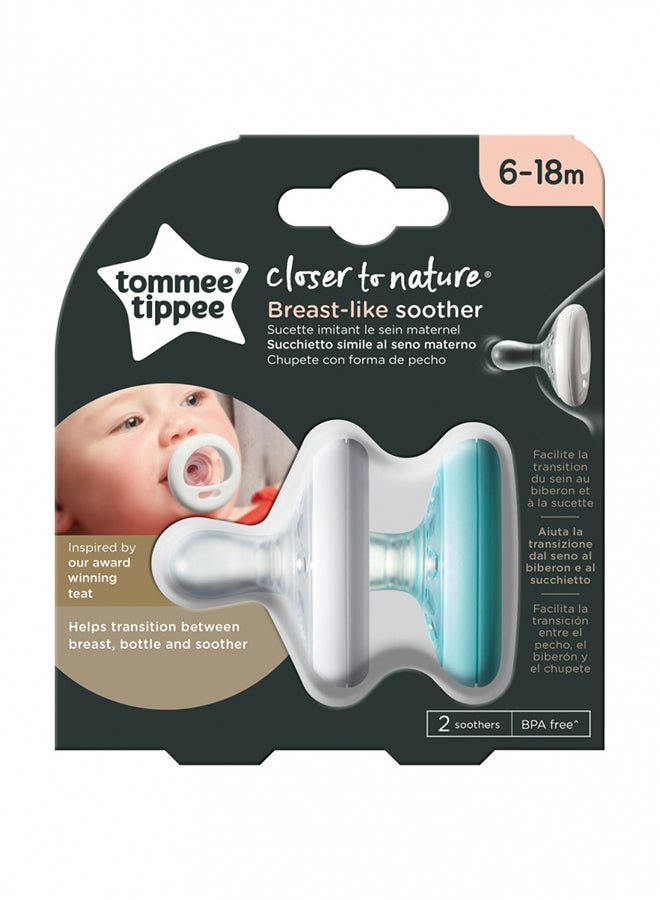 Pack Of 2 Close To Nature Breast Like Soother For 6-18 Months (Color May Vary) - pnsku/N43302703A/45/_/1709875743/0b9c6880-cdda-4451-86f8-53b38f6ab174