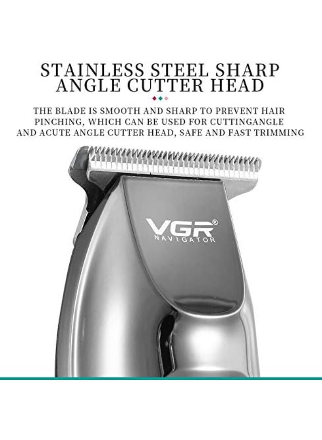 VGR - V-030 Professional Fast Charging Hair Clipper Silver/Black 15x4.5x4cm - Image 1