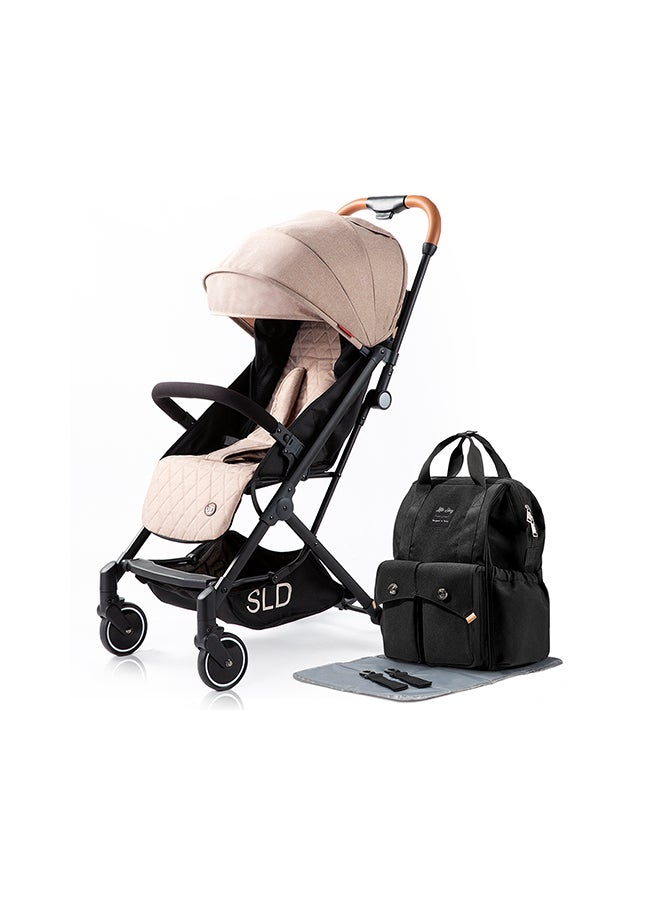 SLD Stroller With Elite Diaper Bag Bundle - Khaki