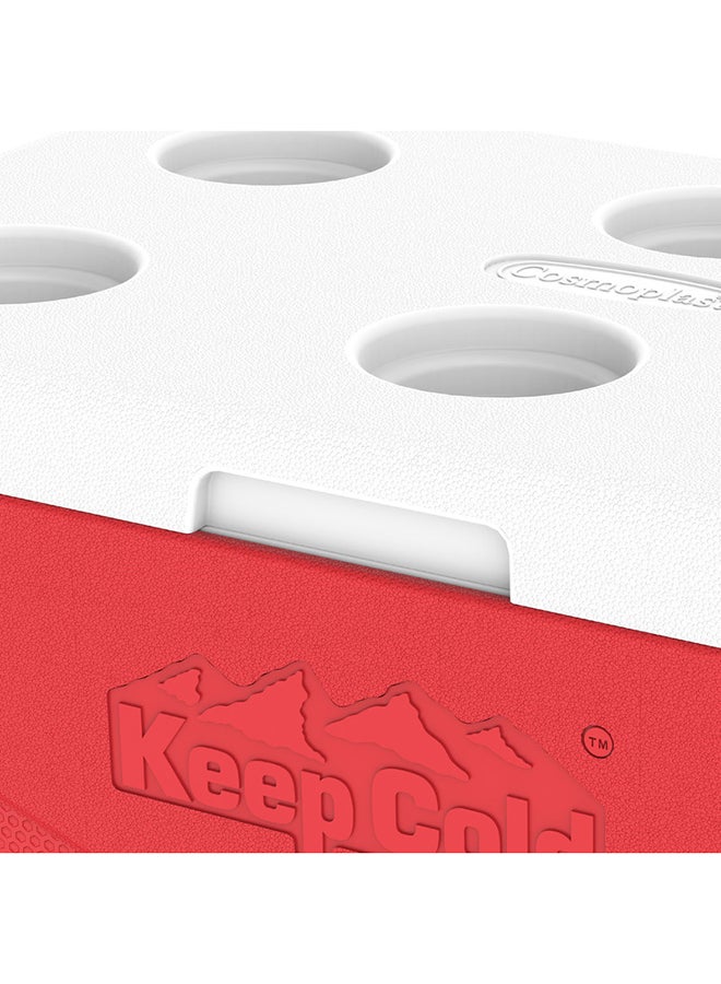 Cosmoplast - Keep Cold Plastic Picnic Cooler Icebox 46 Liters Red 46.0Liters - Image 1