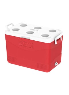Keep Cold Plastic Picnic Cooler Icebox 46 Liters Red 46.0Liters