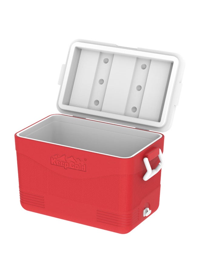 Cosmoplast - Keep Cold Plastic Picnic Cooler Icebox 46 Liters Red 46.0Liters - Image 1