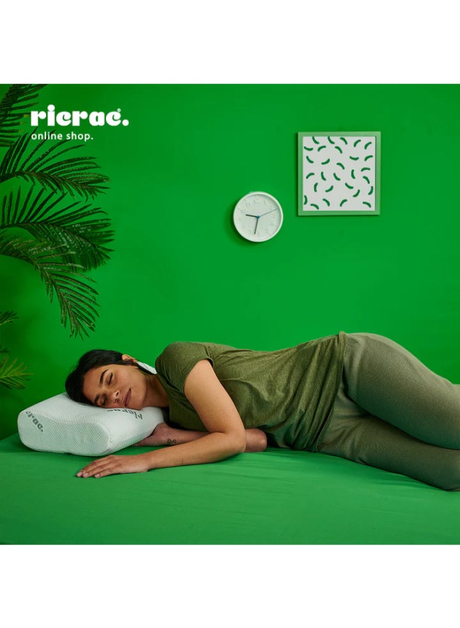 ريكراك وسادات دعم لتقويم عظام الرقبة أثناء النوم مختلط أبيض 58x30x8-10سم - Image 3