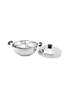 Stainless Steel Idly Cooker Multi Use Silver 23cm