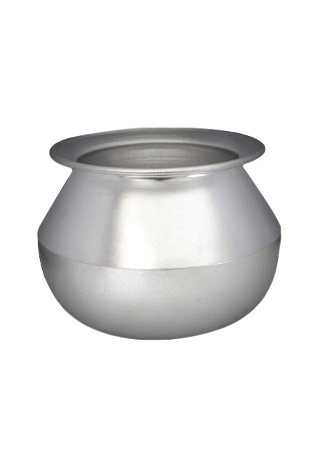 Traditional Indian Rice Cooking Pot/ Kalam With Lid Silver 9Liters