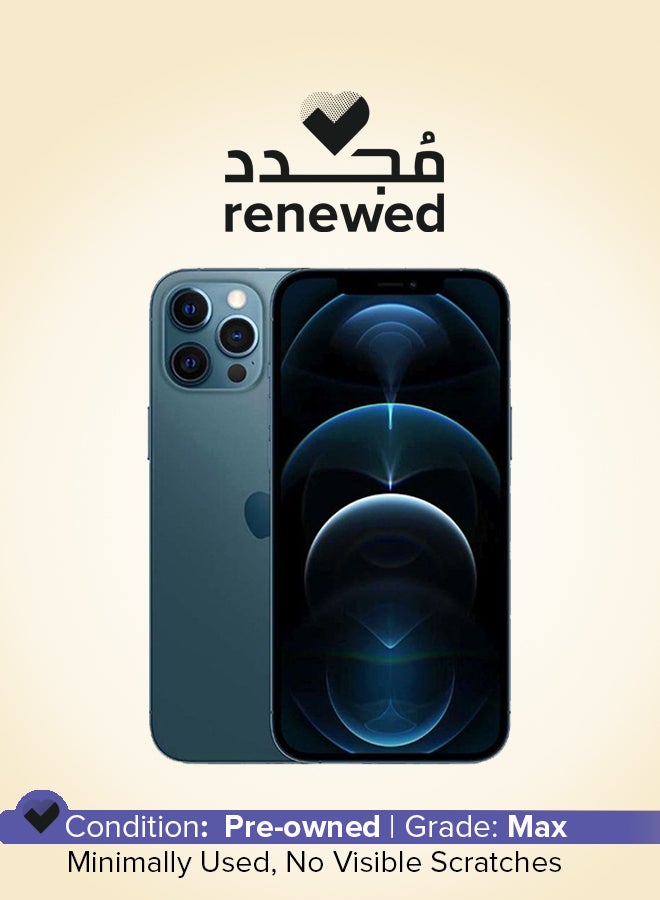 ابل  مُجدد - آيفون 12 برو ماكس مع تطبيق فيس تايم سعة 128 جيجابايت، ويدعم تقنية 5G - أزرق محيطي - النسخة العالمية - Image 1
