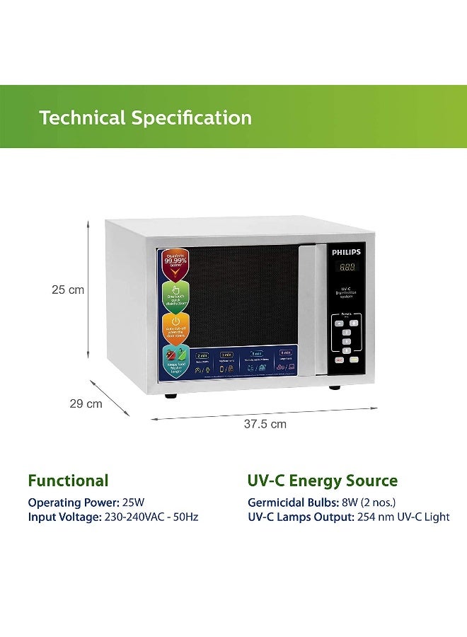 Philips - Uv-C Disinfection System Iisc Boston University And Intertek Certified For Quick Disinfection Of Viruses Within Minutes 30L Capacity Stainless steel 5kg - Image 1