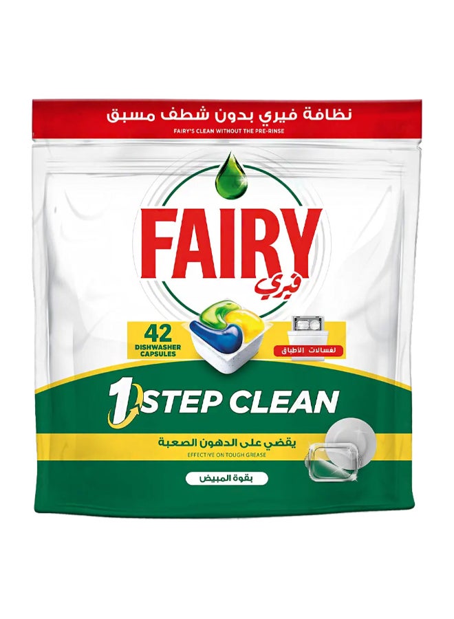 Fairy 1 Step Clean Automatic Dishwasher Tablets, 42 Tablets  - Image 1