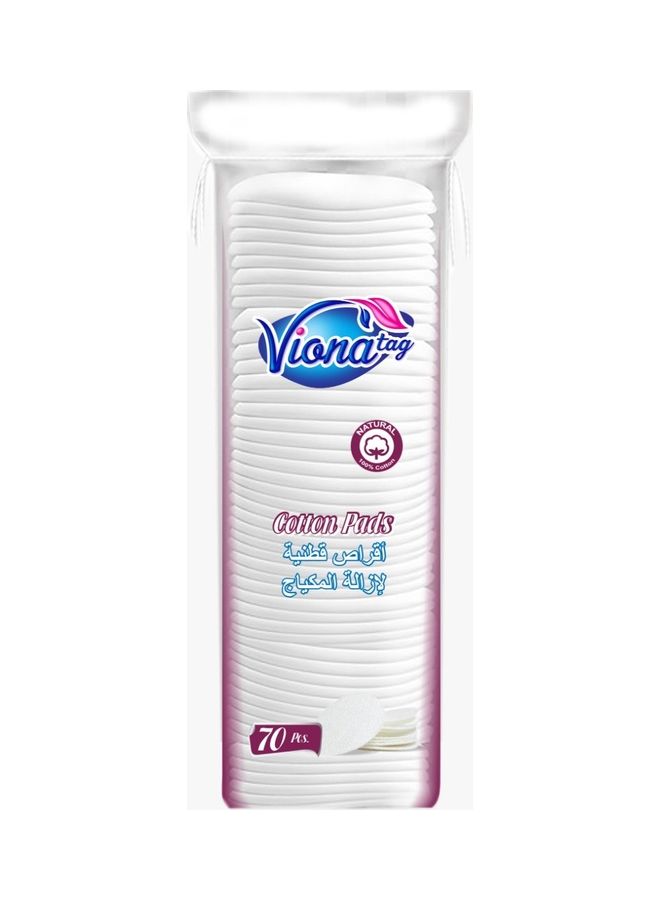 فيونا مجموعة مناديل قطنية لإزالة المكياج من 70 قطعة أبيض