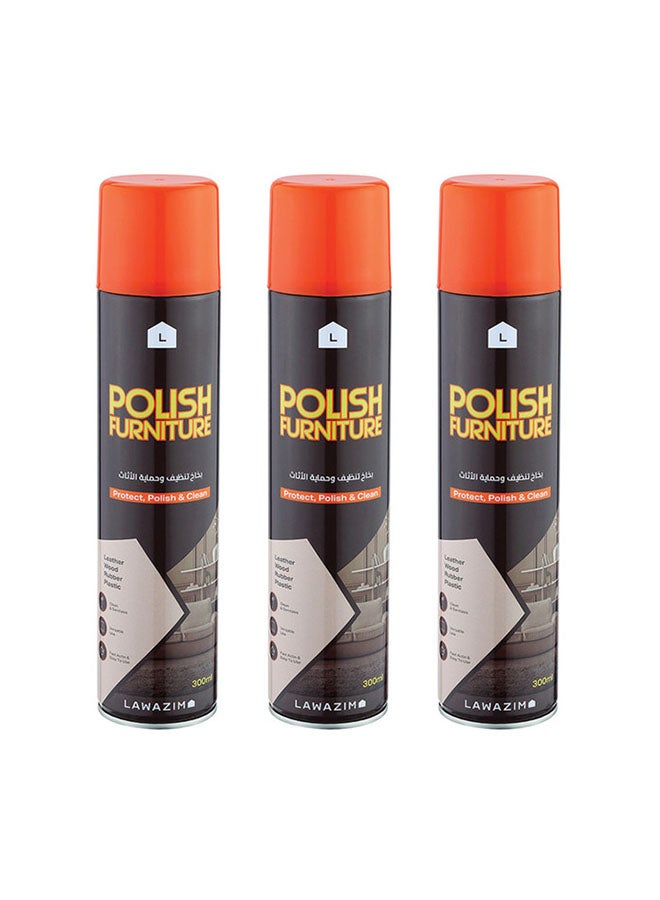 لوازم بخاخات تلميع الأثاث من 3 قطع متعدد الألوان 300ملليلتر - Image 1