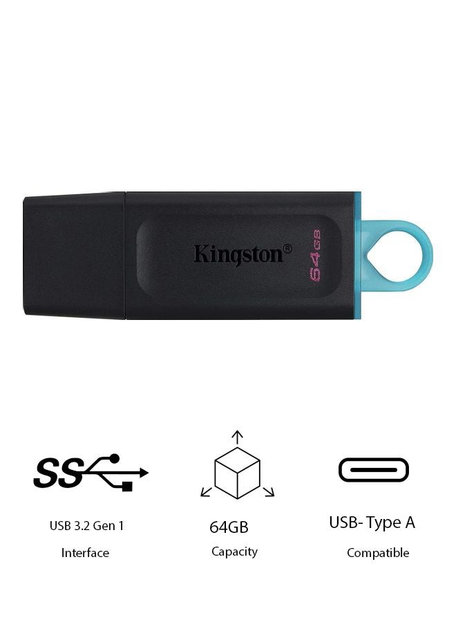 Kingston DataTraveler Exodia USB 3.2 Flash Drive With Protective Cap 64 GB  - Image 1