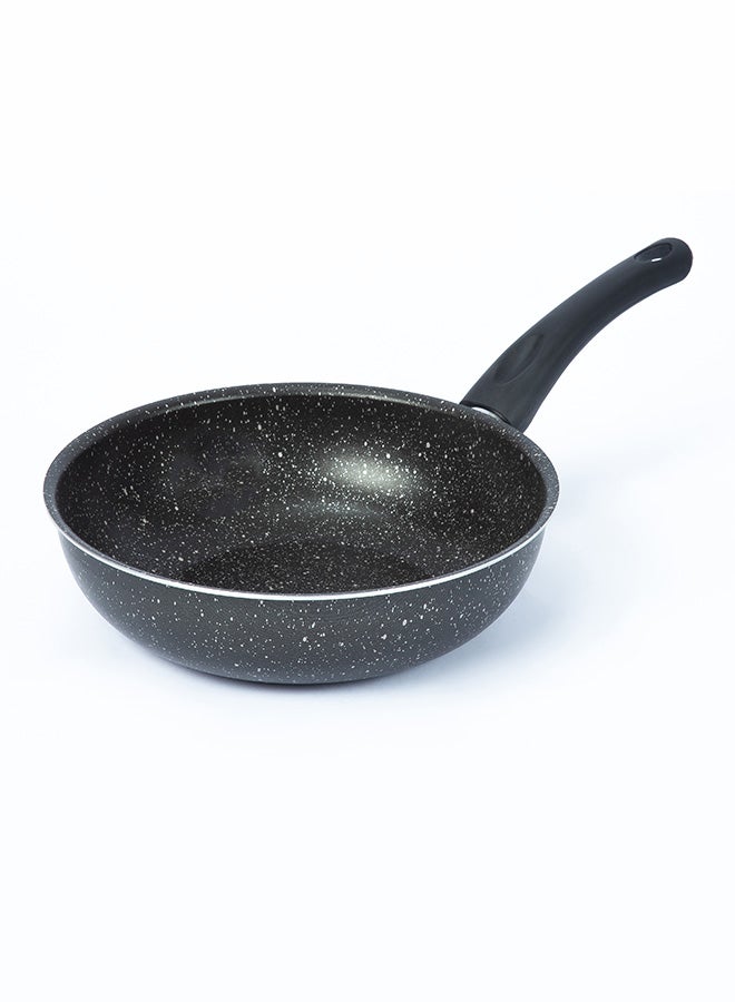 LAZORD Granite Cooking Deep Frying Pan Black 24cm - Image 1