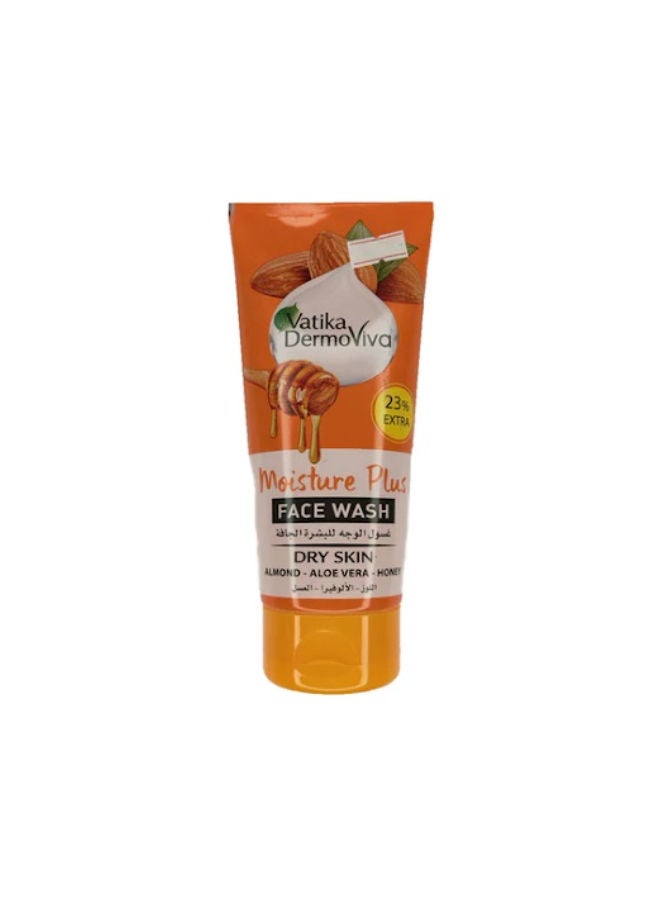 VATIKA - Vatika Dermoviva Moisture Plus Facewash | Almond, Aloe Vera & Honey | For Dry Skin 185.0ml - Image 1