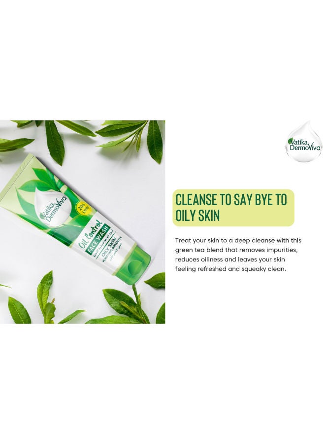 VATIKA - Dermoviva Oil Control Face Wash 150ml + 35ml | Purifying Green Tea | For Oily Skin (packaging may vary) 150 + 35ml - Image 1