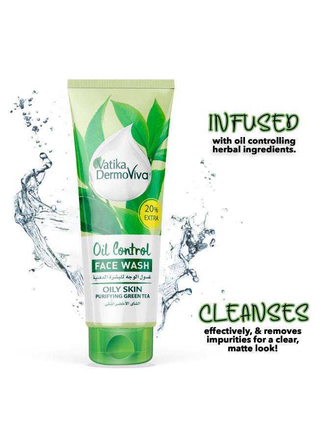 VATIKA - Dermoviva Oil Control Face Wash 150ml + 35ml | Purifying Green Tea | For Oily Skin (packaging may vary) 150 + 35ml - Image 1