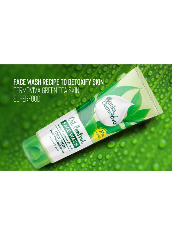 VATIKA - Dermoviva Oil Control Face Wash 150ml + 35ml | Purifying Green Tea | For Oily Skin (packaging may vary) 150 + 35ml - Image 1