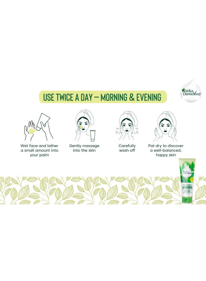 VATIKA - Dermoviva Oil Control Face Wash 150ml + 35ml | Purifying Green Tea | For Oily Skin (packaging may vary) 150 + 35ml - Image 1