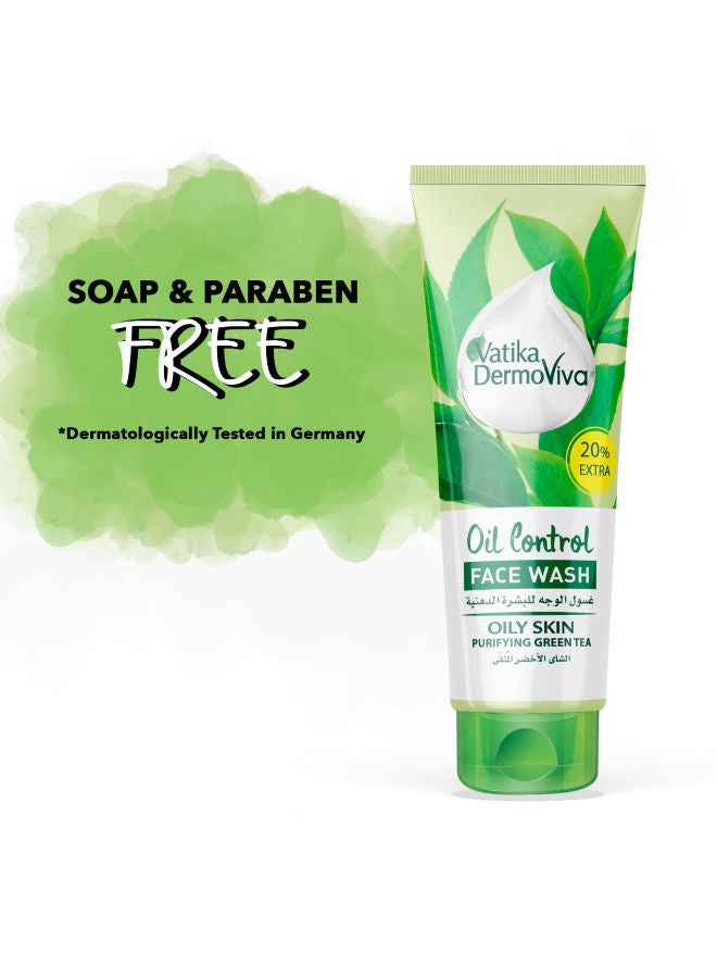 VATIKA - Dermoviva Oil Control Face Wash 150ml + 35ml | Purifying Green Tea | For Oily Skin (packaging may vary) 150 + 35ml - Image 1