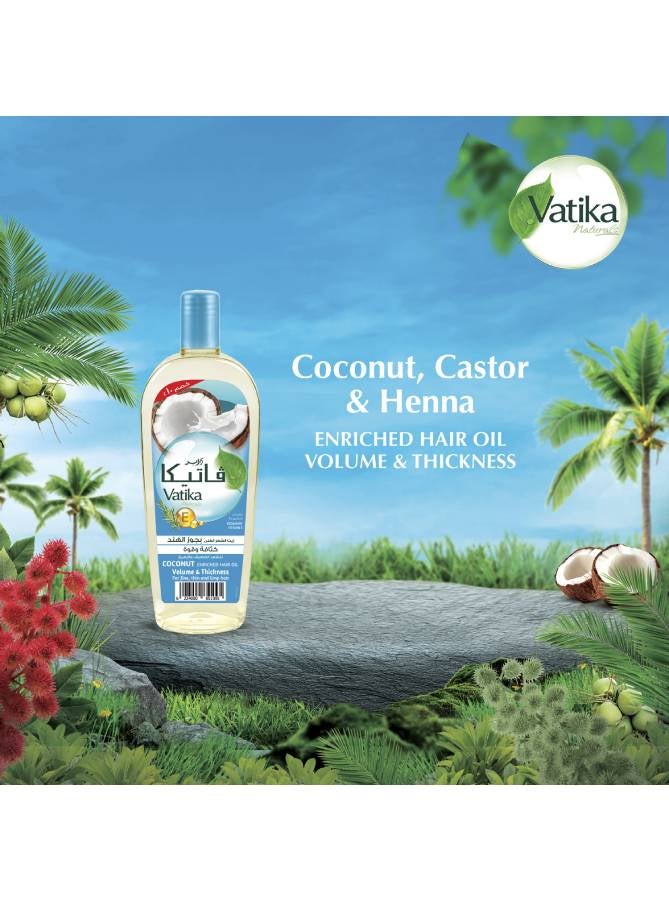 Dabur Vatika Naturals Coconut Enriched Hair Oil 45 ml  | Rosemary & Vitamin E | Provides Volume & Thickness: for Fine, Thin & Limp Hair 45.0ml - Image 2
