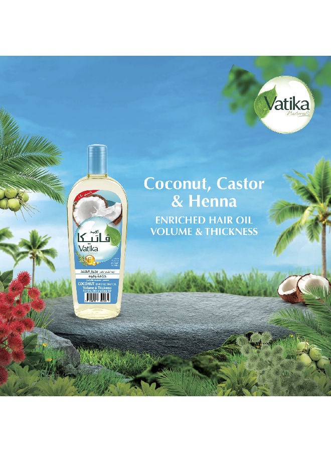 Dabur Vatika Naturals Coconut Enriched Hair Oil 180 ml | Rosemary & Vitamin E | Provides Volume & Thickness: for Fine, Thin & Limp Hair 180.0ml - Image 2