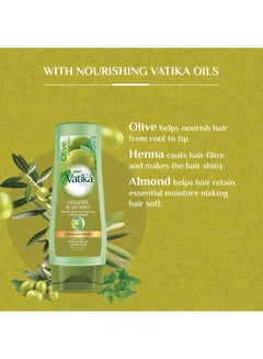 Dabur Vatika Naturals Nourish & Protect Conditioner | Olive & Henna Conditioning Cream | Softens & Vitalizes | For Normal Hair 360ml  - Image 3