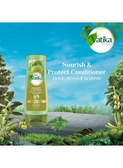 Dabur Vatika Naturals Nourish & Protect Conditioner | Olive & Henna Conditioning Cream | Softens & Vitalizes | For Normal Hair 360ml  - Image 2