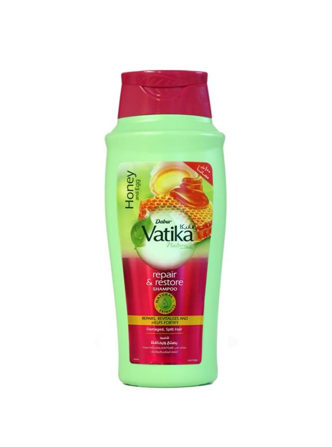 Dabur Vatika Naturals Repair & Restore Shampoo 600ml | Honey & Egg with Natural Extracts | Repairs & Revitalizes Damaged and Split Hair 600ml - Image 1