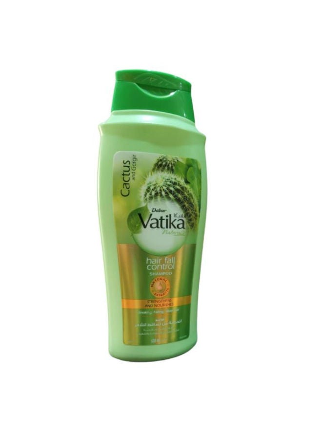 Dabur Vatika Naturals Hair Fall Control Shampoo | Natural Extracts Of Cactus & Ghergir | For Falling & Weak Hair Multicolour 600ml