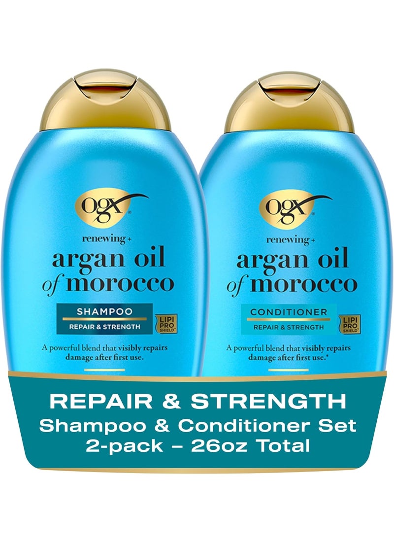 Ogx Shampoo And Conditioner Renewing Plus Argan Oil Of Morocco Set 385ml - Image 1