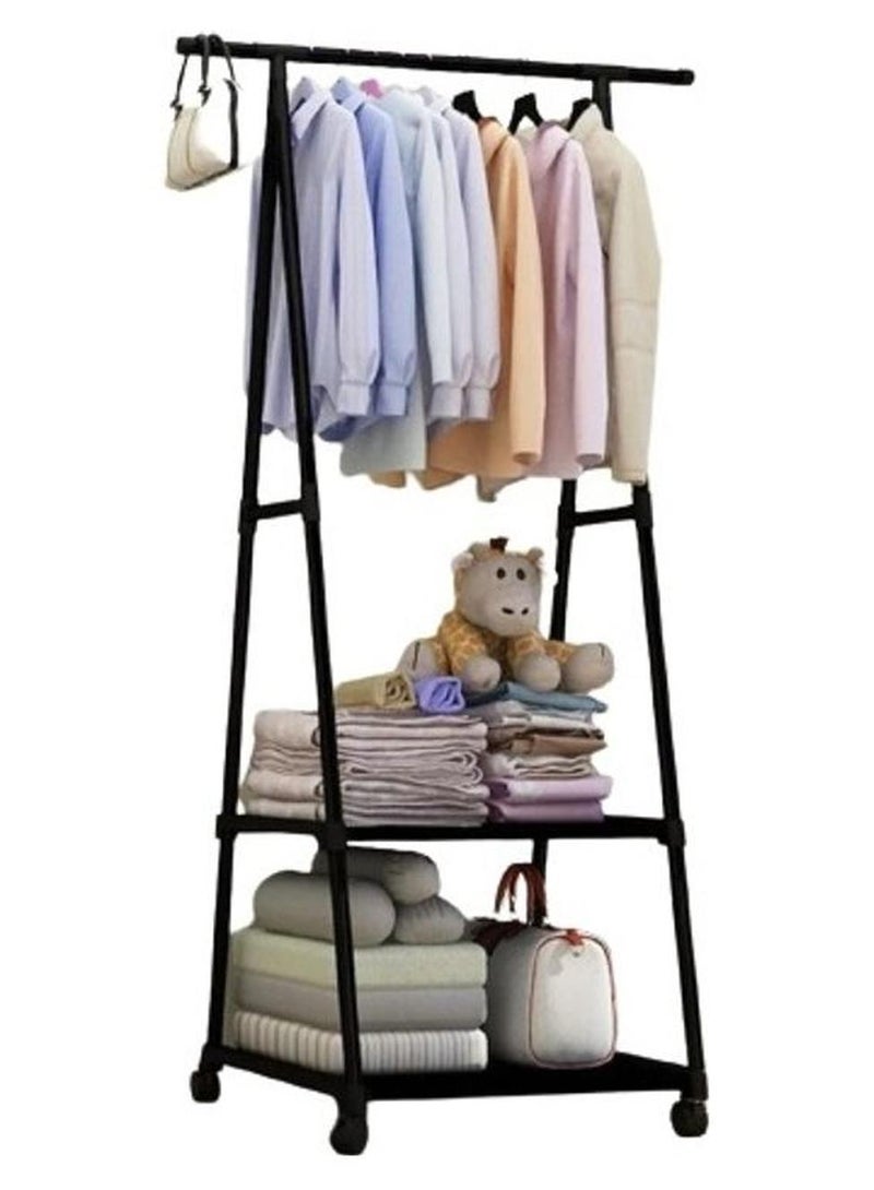 حامل ملابس معدن أسود 55*42*160سم - Image 1
