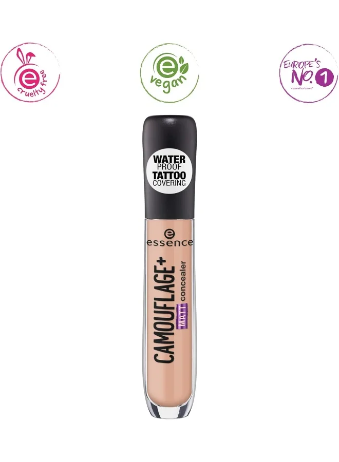 Essence 40 Medium Fawn Camouflage+ Matt Concealer | 40 medium fawn | Waterproof High-Coverage Concealer | Hides Dark Circles Blemishes Spots | Matte Finish Lightweight Natural Look | For All Skin Tones | 5 ml 40 Medium Fawn for Women | Best Price UAE