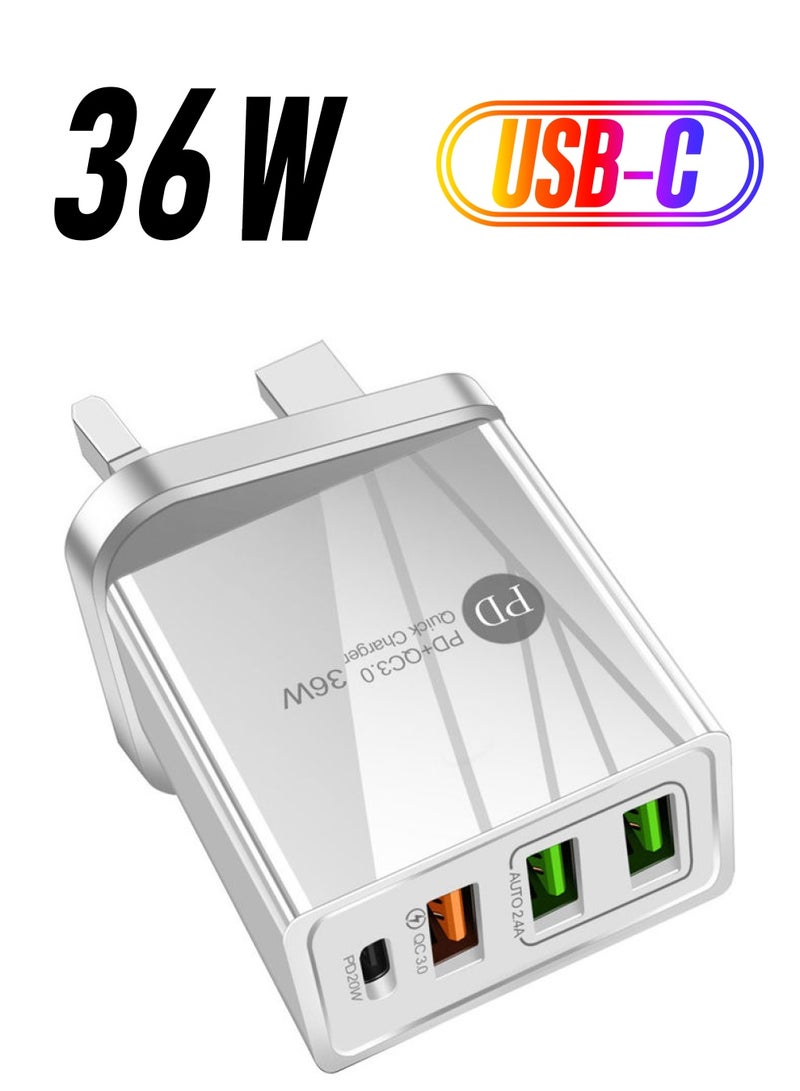 36W Fast Charging Adapter White - Image 1