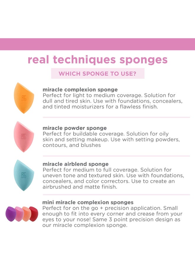 REAL TECHNIQUES - Miracle Powder Sponge Makeup Blender Pink - Image 1