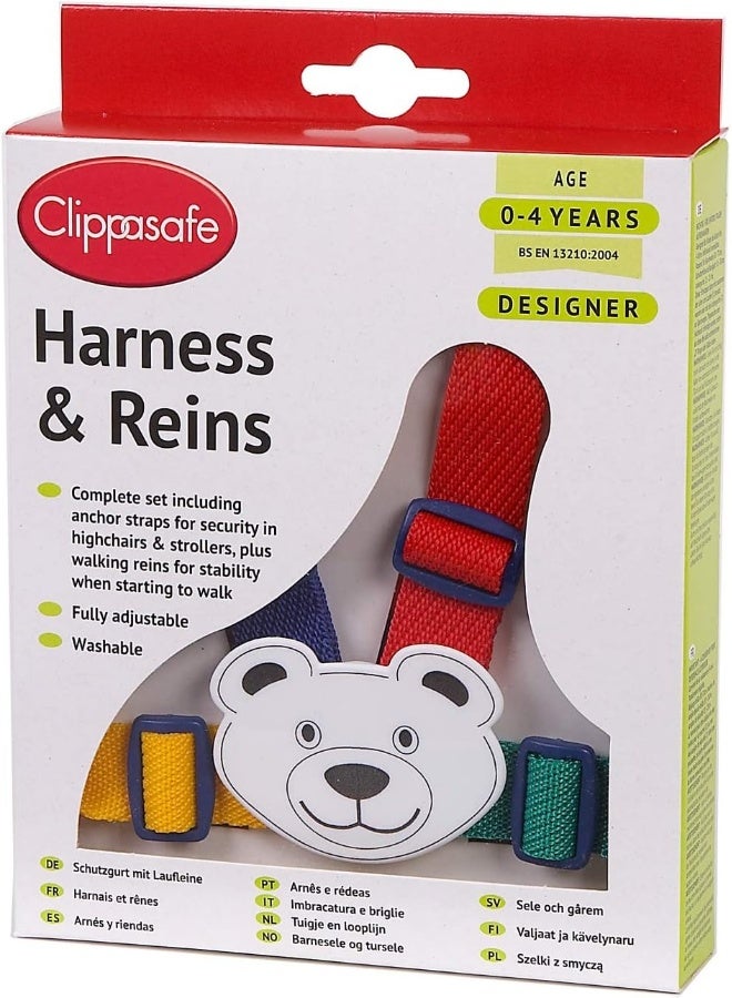 Clippasafe Teddy Pattern Safety Harness And Reins  - Image 2