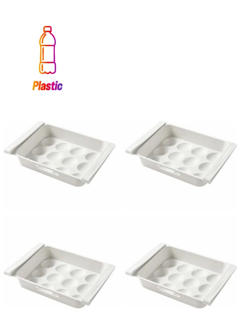 ZENHOME 4-Piece Eggs Storage Box White 26 x 18 x 5cm - Image 1
