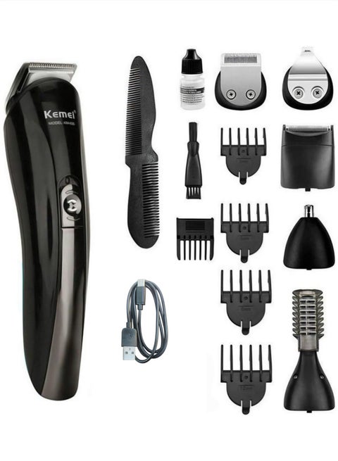 600 Multifunctional Rechargeable Electric Hair Trimmer Grooming Kit Black